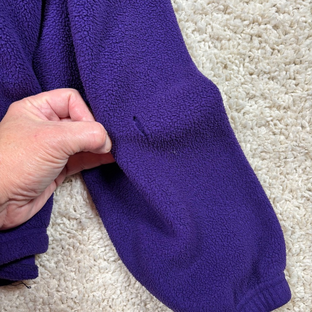 Lands End Purple Fleece 1/4 Zip Pullover Top‎ Women's L Polyester PolarTec - Picture 9 of 9